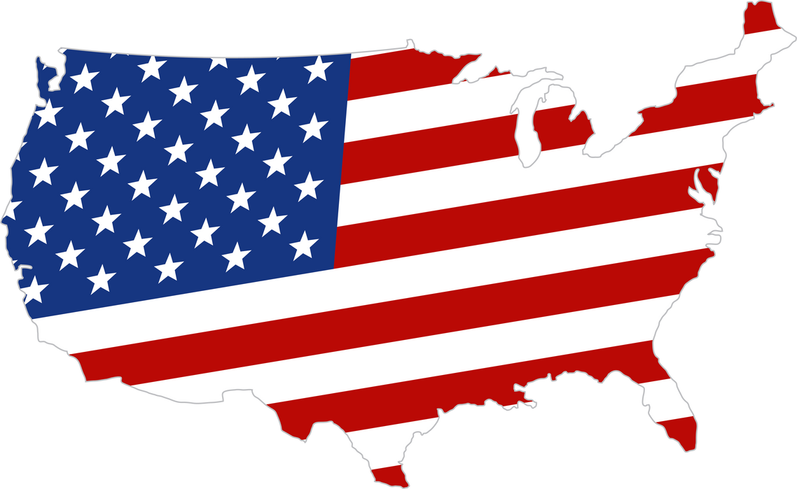 USA Flag and Map.